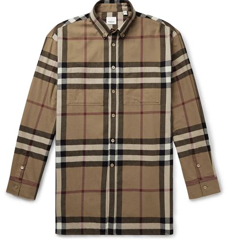 burberry shirt brown|burberry flannel shirt men's.